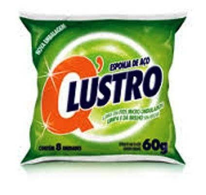 Esponja De Aço Q'Lustro 60Gr C/08Un Bombril