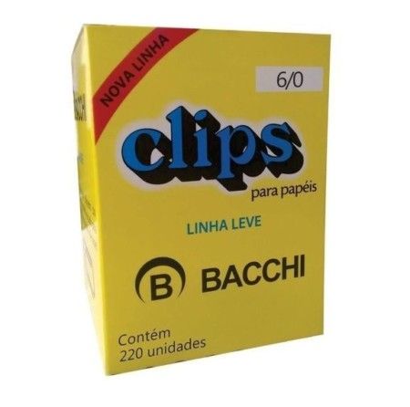 Clips N.6/0 Galvanizado Cx 220 Un Linha Leve Bacchi