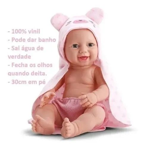 Boneca Diver New Born Brincando de Pijama Menina Divertoys