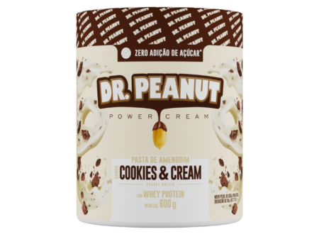 Pasta de Amanedoim Dr peanut com whey protein 600g- sabor cookies & cream