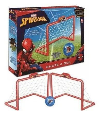 Brinquedo Chute A Gol Spider-man Marvel 2 Trave 1 Bola Lider -