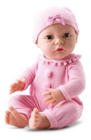 Boneca Mini Bebê Reborn New Born Faz Xixi (macacão) Divertoys