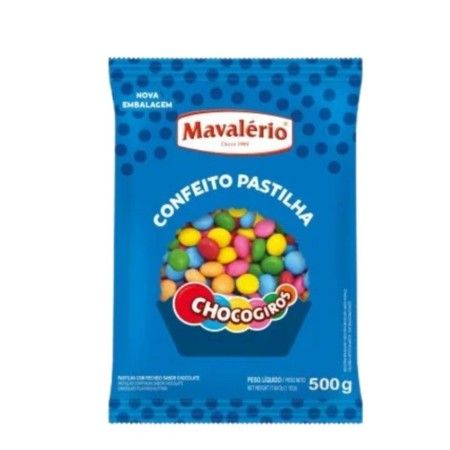 Mini Pastilha Chocogiros sabor chocolate coloridas  500g