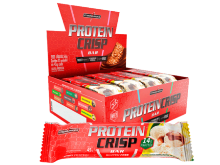 protein crisp bar integral medica 12 unidades 45g sabor leite ninho com creme de avelã