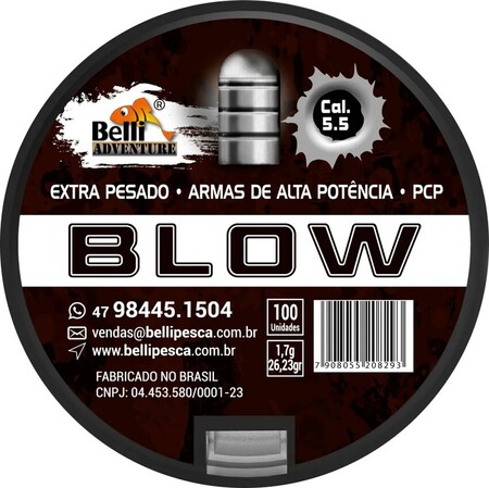 Kit 3 Chumbinho Blow 5,5mm 100 Un Jumbo Potência Destruição