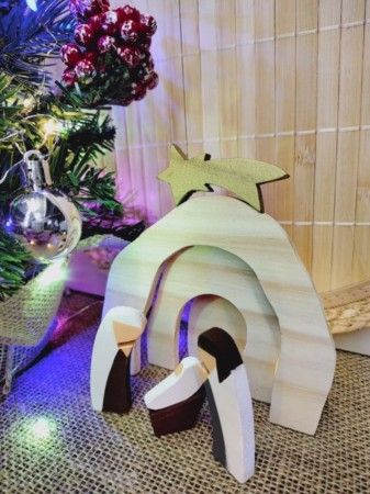 Presepio de madeira - decoração de natal