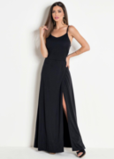 Vestido Longo Preto com Fenda