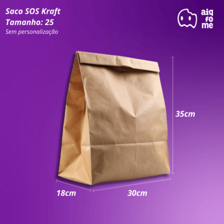 Saco SOS Kraft G (30,0x35,0x18,0) c/500 unidades - Liso