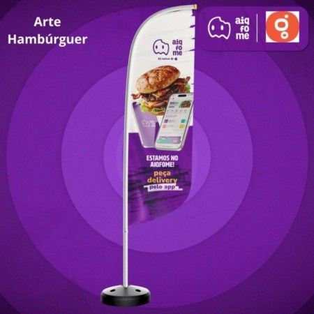 Wind Banner Arte de Hambúrguer - 2 Unid. - Pigmento Print