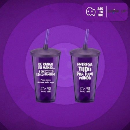 Copo Twister + TAMPA + CANUDO 500ml - 50 Unid. - Drink Up