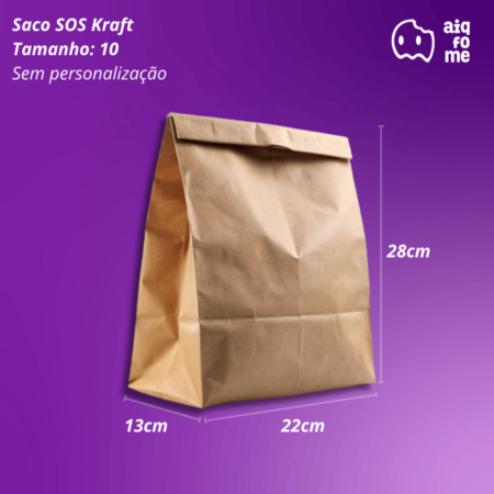 Saco SOS Kraft P (22,0x28,0x13,0) c/500 unidades - Liso