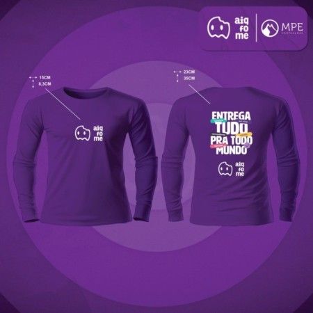 Camiseta Manga Longa Entrega Tudo Colorida - 3 Unid. - MPE Confecções