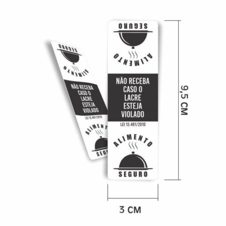 LACRE DE SEGURANÇA GENERICO RESTAURANTE PRETO 3X10 C/1000