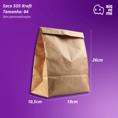 Saco SOS Kraft PP (18,0x26,0x10,5) c/500 unidades - Liso