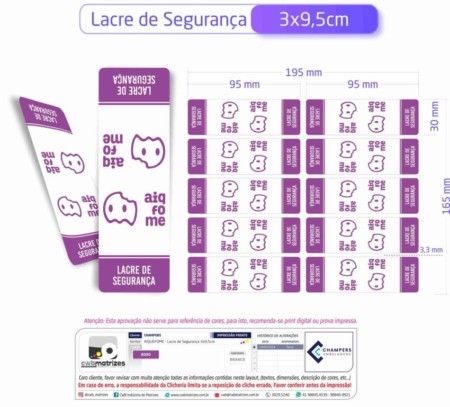 LACRE DE SEGURANÇA PQ 3x9,5cm - C/1.000un AIQ FOME