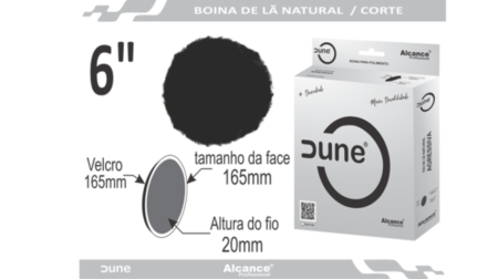 Boina de Lã Natural Dune 6" Processo de Corte - 20mm x 165mm