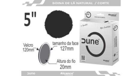 Boina de Lã Natural Dune 5" Processo de Corte - 20mm x 127mm