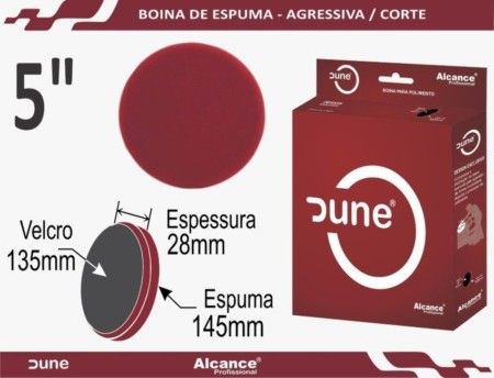 Boina de Espuma Dune 5" Processo de Corte Agressiva 28mm x 145mm