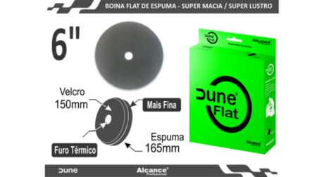 Boina Flat de Espuma Super Macia Dune 6" Processo de Super Lustro - 150mm x 165mm