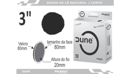 Boina de Lã Natural Dune 3" Processo de Corte - 20mm x 80mm