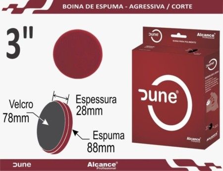 Boina de Espuma Dune 3" Processo de Corte Agressiva - 28mm x 88mm