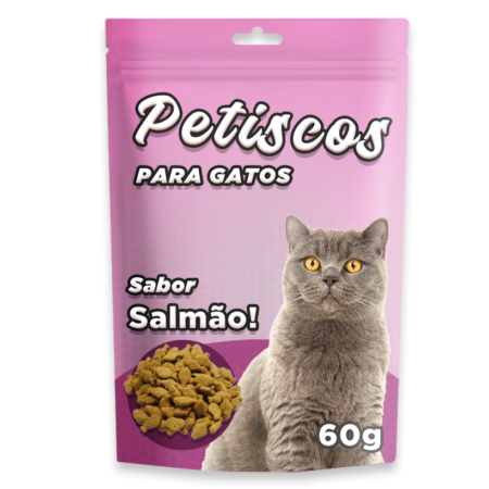 Snack Petisco's para Gatos Sabor Salmão - 60g (Produto Teste)