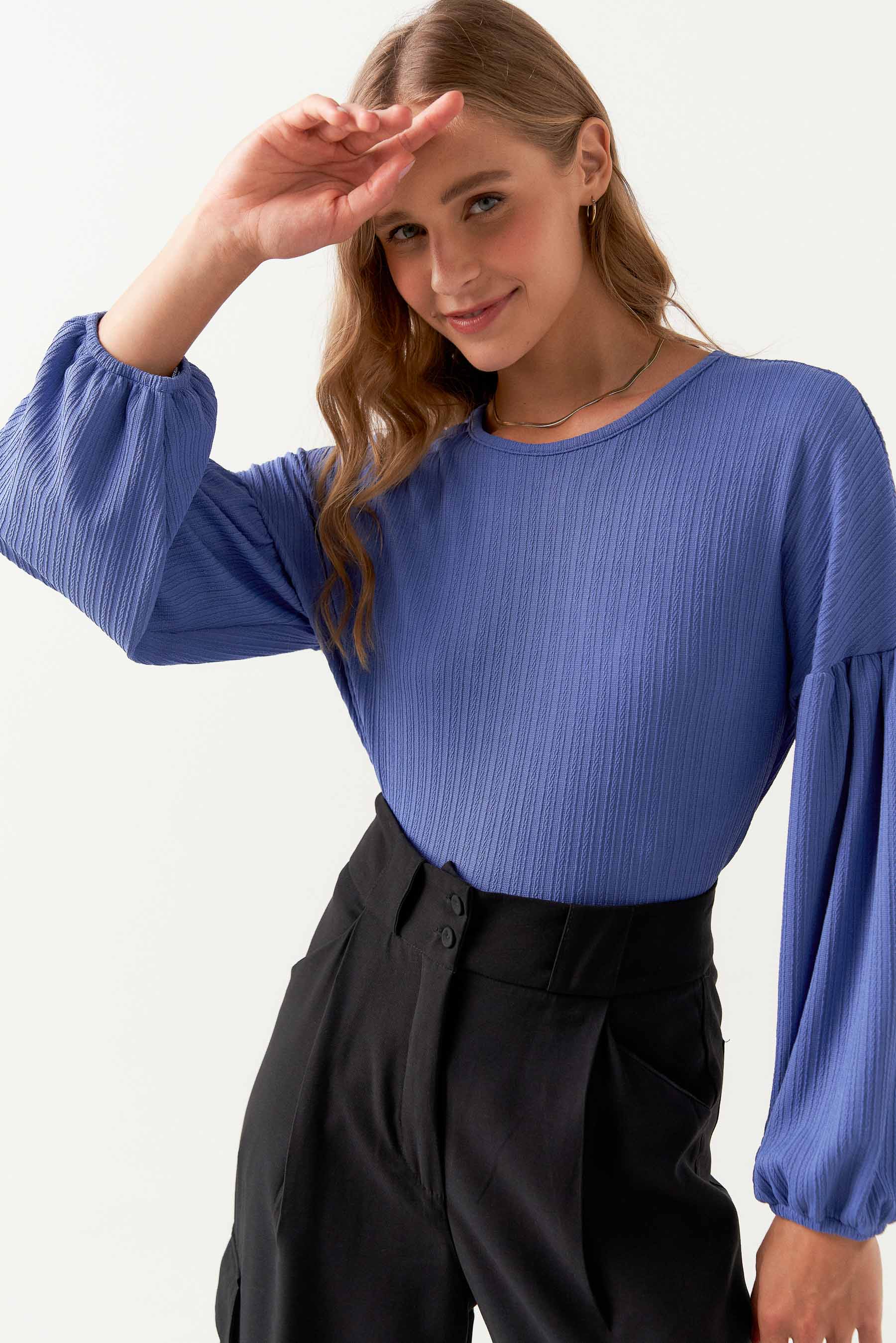 Blusa solta zális collin azul ultramarini