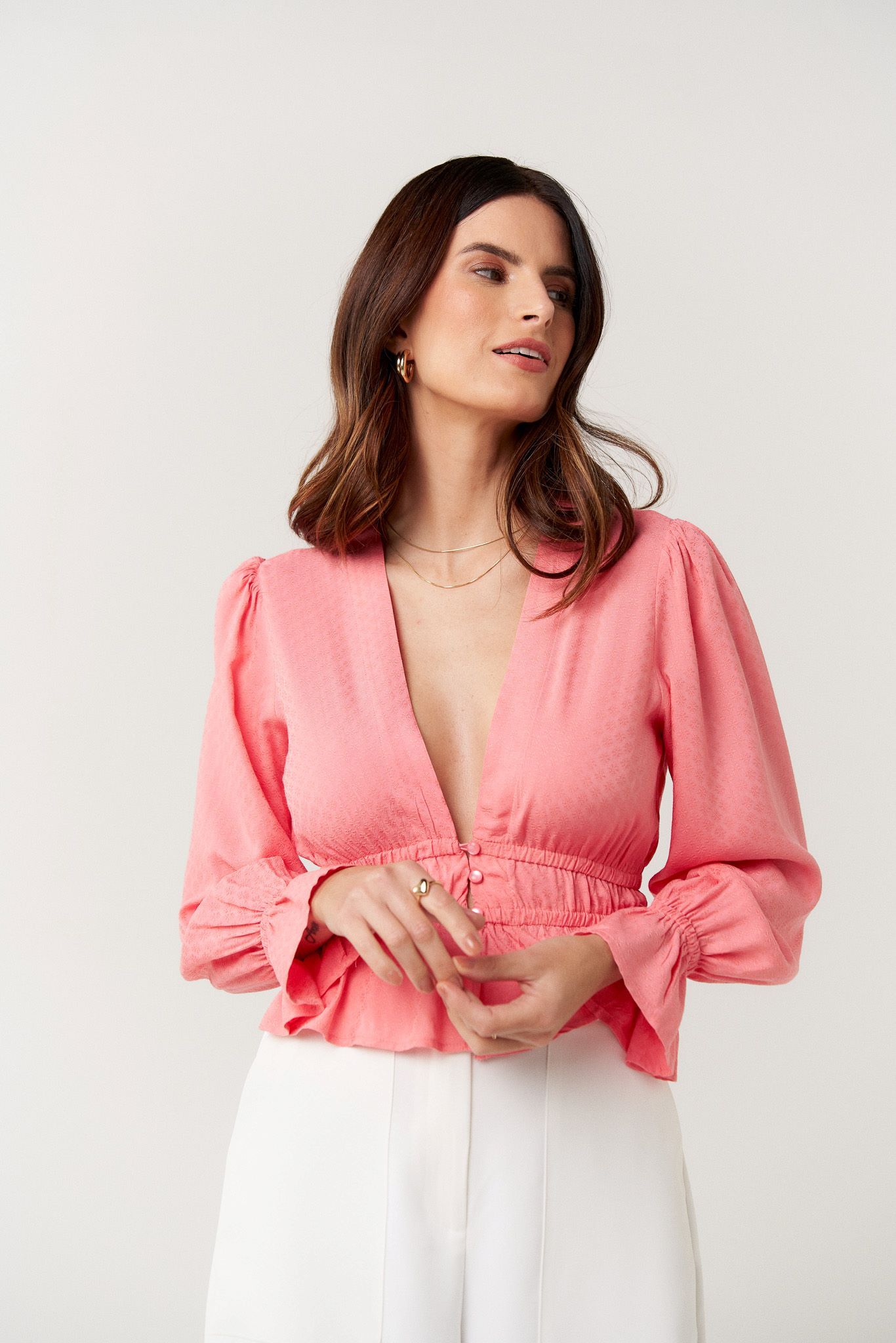 Blusa decote hearts malin rosa