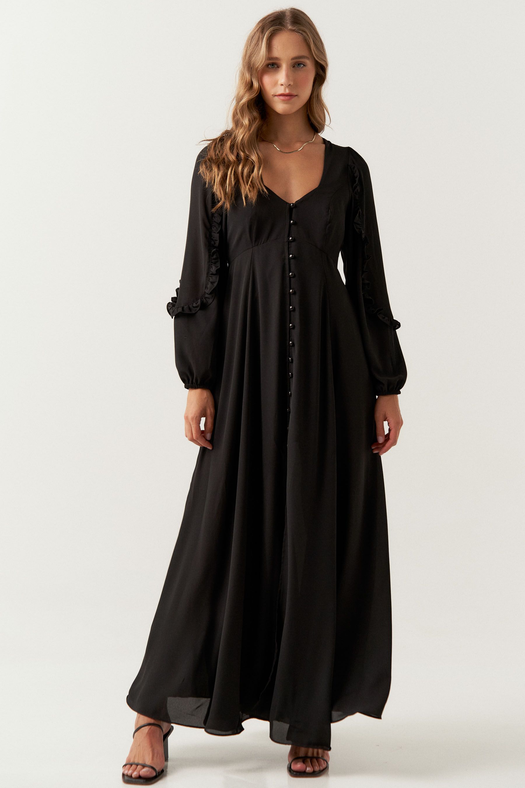 Vestido longo isla preto