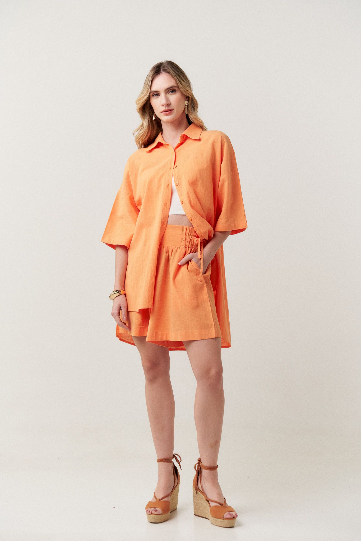 Camisa Oversize Grace Cotton Laranja