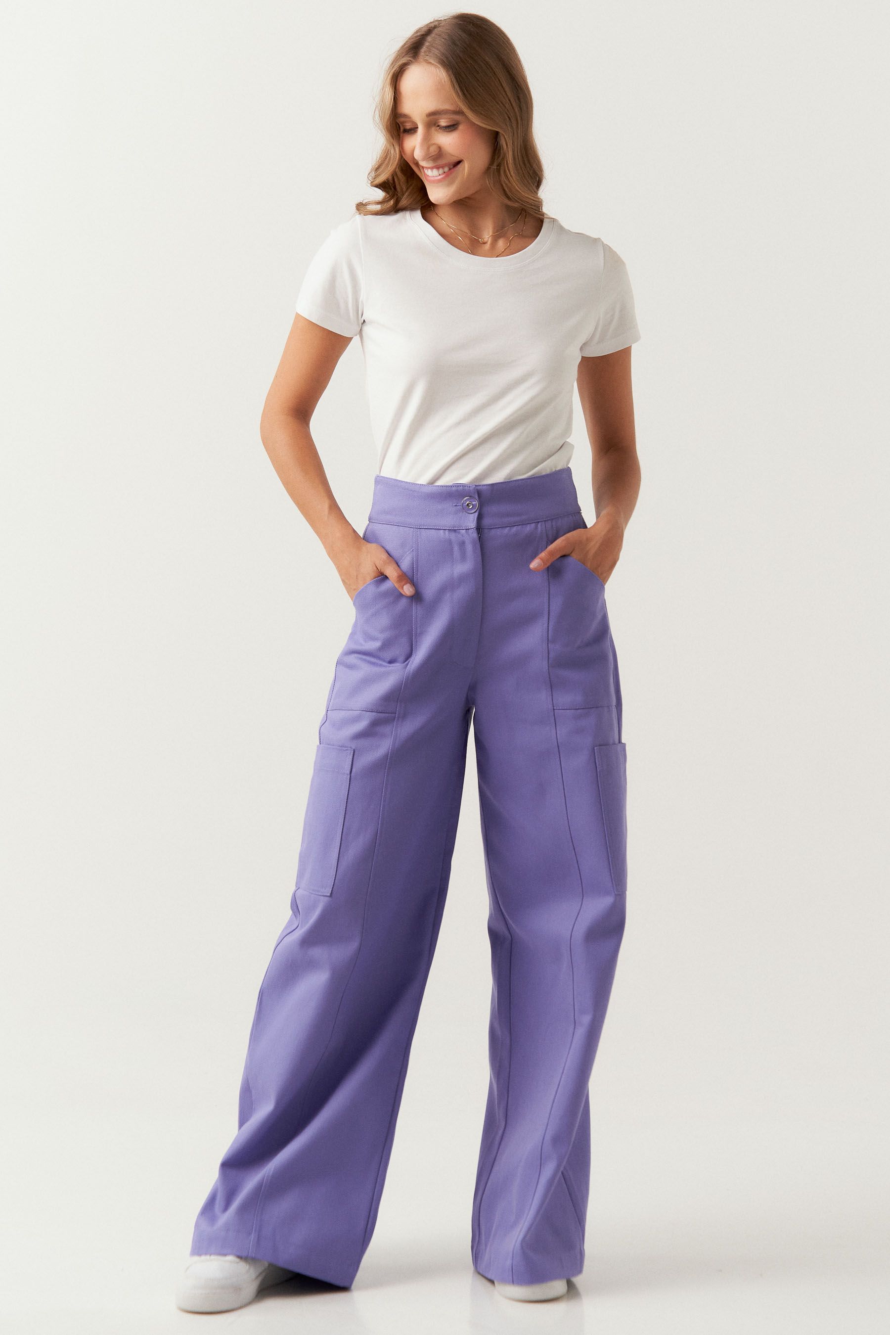 Calça giada roxo