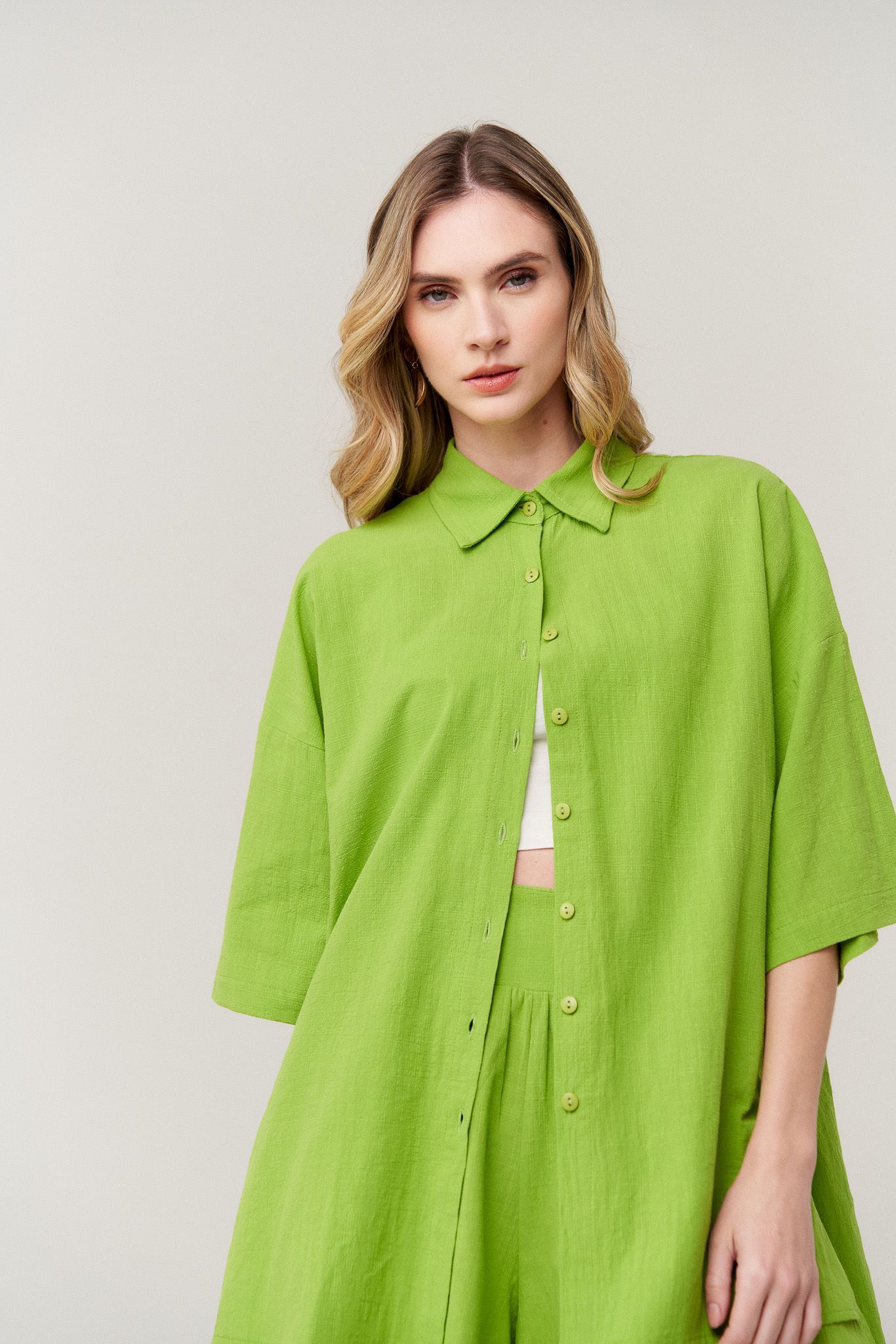 Camisa Oversize Grace Cotton Verde