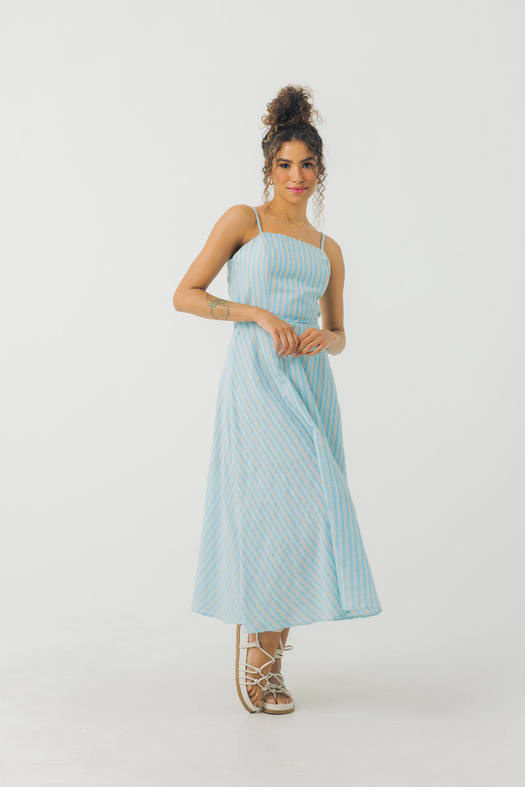 Vestido midi provence azul