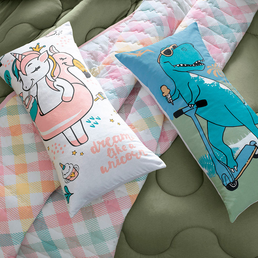 Travesseiro Body Pillow com Fronha Infantil Altenburg Mundo Kids Malha