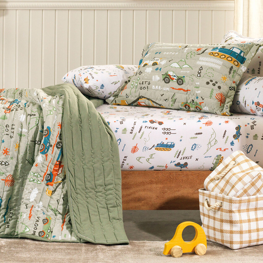 Jogo de Colcha Infantil Solteiro Altenburg Mundo Kids Malha Fio