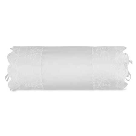 Almofada em Rolo Altenburg Bordados Cetim 300 Fios Clair - Branco