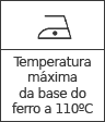 Temperatura máxima da base do ferro a 110°C