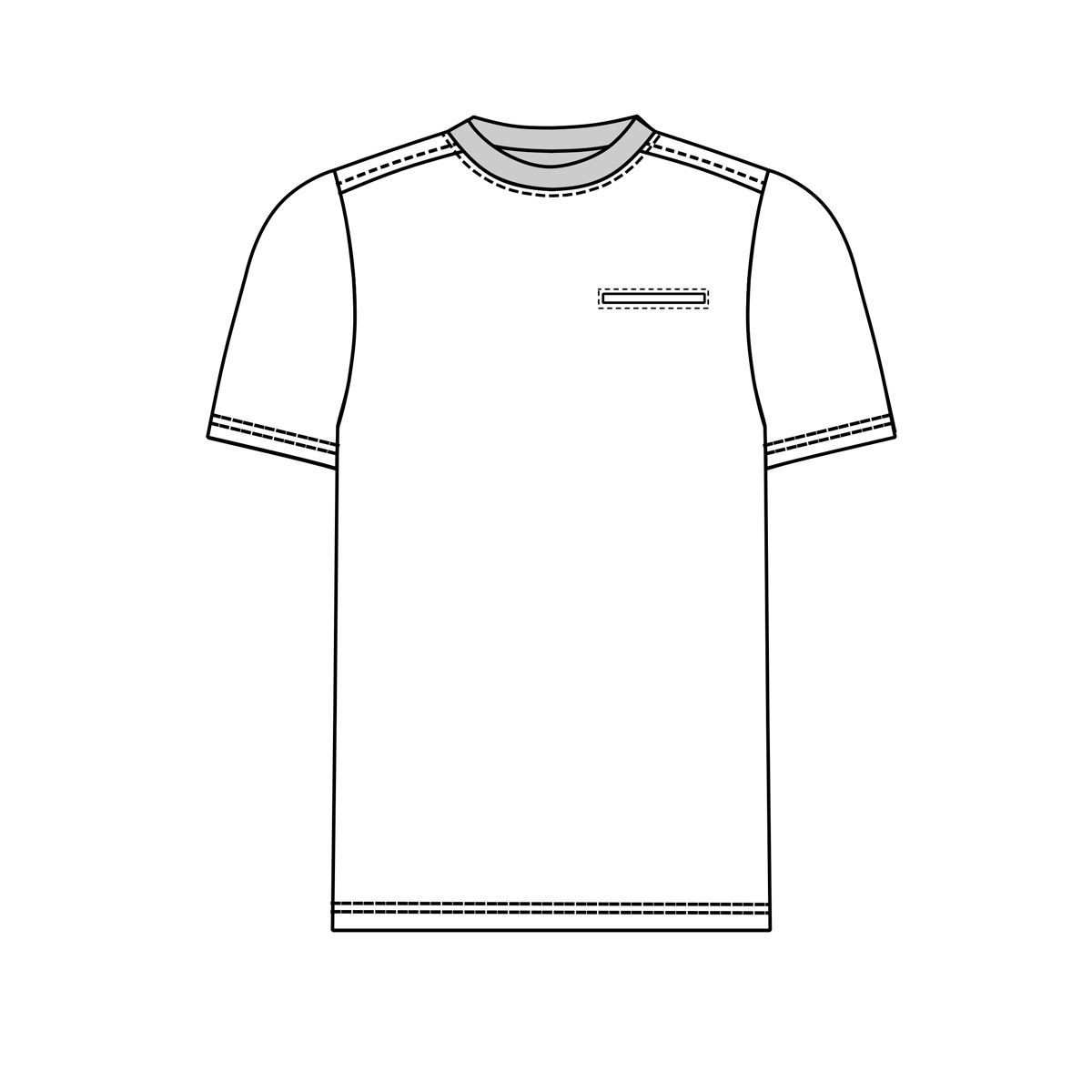 Molde Camiseta Masculina com Bolso Embutido - IMPRESSÃO - Aradefe Malhas