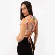 Molde Cropped Decote Costas Com Rolotê Para Amarração - Feminino