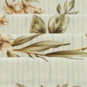 Malha King Size Estampada 30X1 Penteada -   Floral e Listras Fundo Champagne