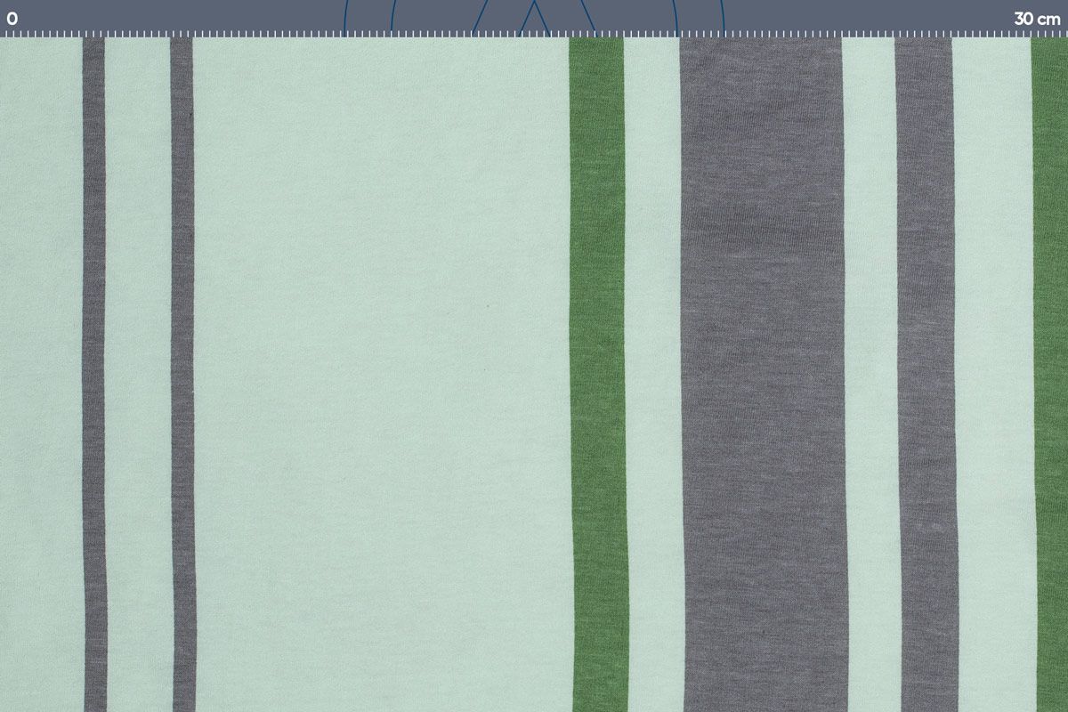 Malha King Size Estampada 30X1 Penteada -   Listrado Cinza Fundo Verde