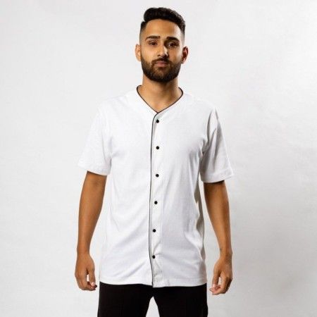 Molde Camisa Aberta com Botões e Filete Contrastante - Masculino