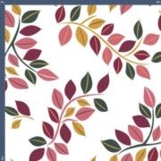 Malha King Size Estampada 30X1 Penteada -   Folhagens de Outono Fundo Champagne