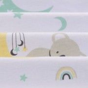 Malha King Size Estampada 30X1 Penteada -   Aconchego de Coala Fundo Branco