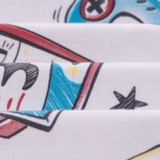 Malha King Size Estampada 30X1 Penteada -   Play Game Fundo Branco