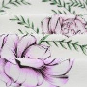 Malha King Size Estampada 30X1 Penteada -   Lisianthus Fundo Champagne