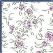 Malha King Size Estampada 30X1 Penteada -   Lisianthus Fundo Champagne