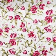 Malha King Size Estampada 30X1 Penteada -   Floral Astromélia Fundo Champagne