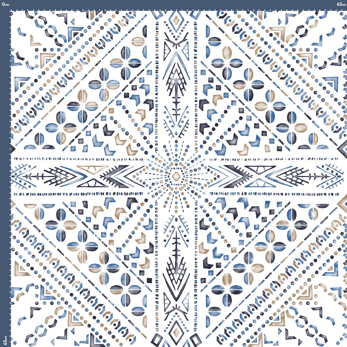 Malha King Size Estampada 30X1 Penteada - Ilusion Fundo Branco (Fora de Coleção)