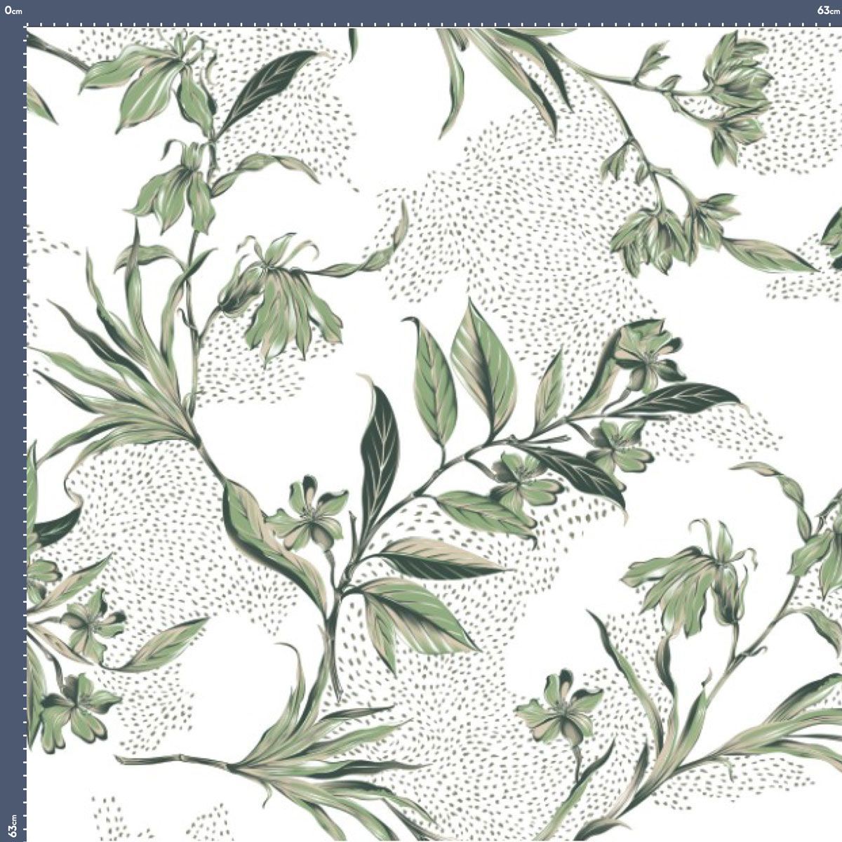 Malha King Size Estampada 30X1 Penteada -   Nature Fundo Champagne